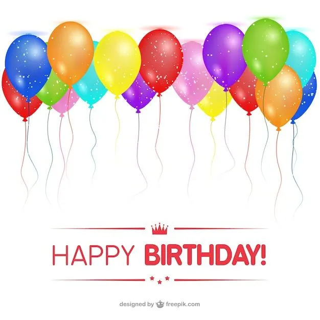 Tarjeta de cumpleaños feliz con los globos | Descargar Vectores gratis