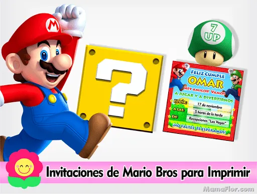 Tarjeta-Cumpleaos-Mario-Bros-y ...