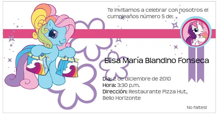 Como hacer tarjetas de invitación de cumpleaños My Little Pony ...