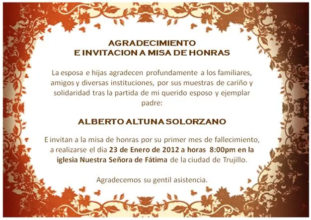 INVITaciones para misa de 6 meses de fallecido - Imagui