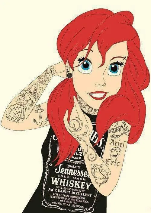 We're in love with alt girl Ariel #disney (not mine) I did my own ...