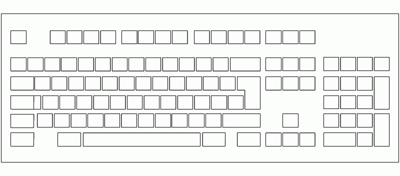 Bloques AutoCAD Gratis de teclado visto en planta