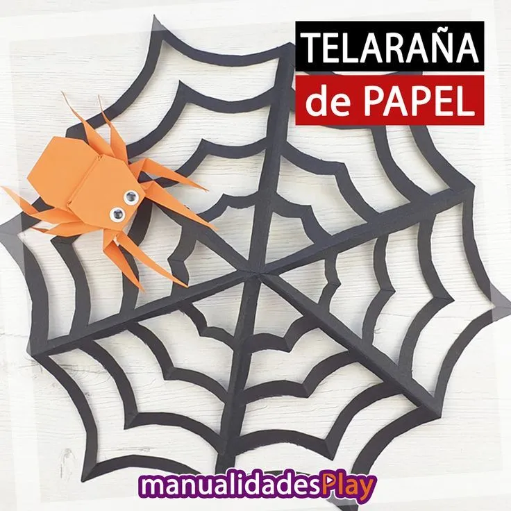 Telaraña de papel paso a paso - Manualidades para Halloween | Telaraña,  Manualidades halloween, Araña de papel