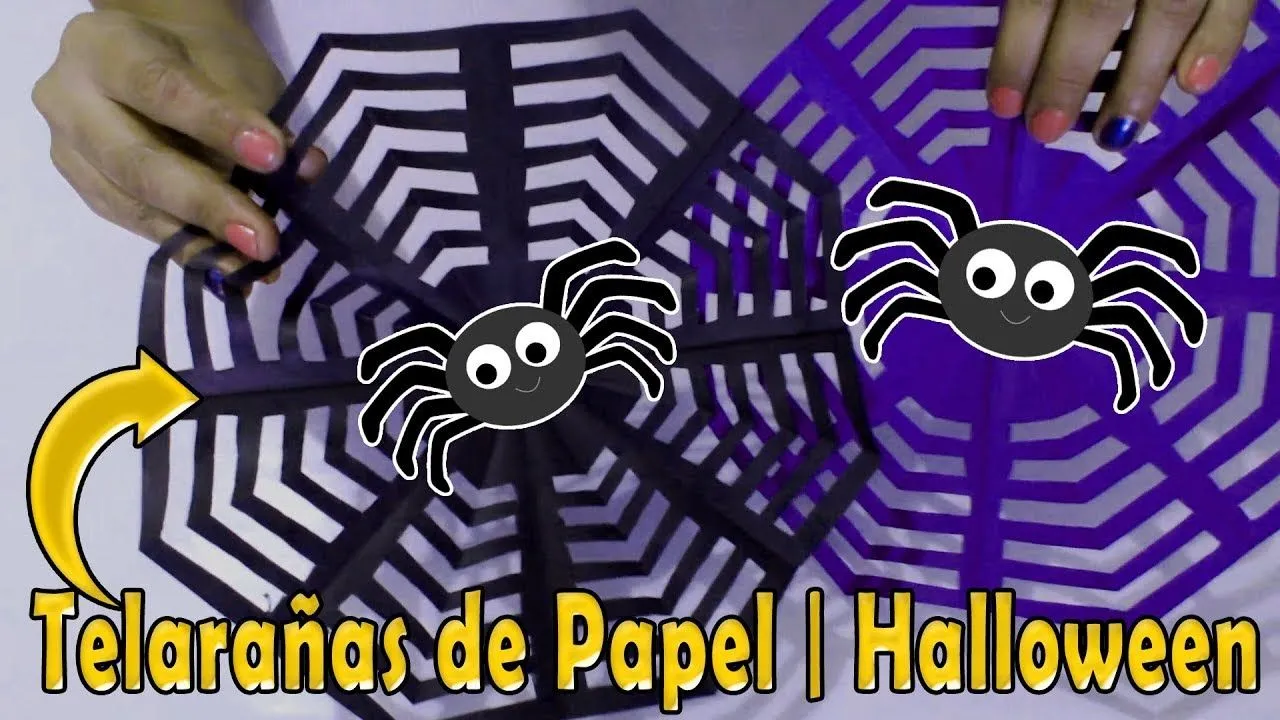 Telarañas de Papel | Tela de Araña Manualidad Halloween 2017 - YouTube