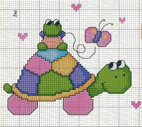 turtle baby cross stitch | cross stitch pattern | Pinterest ...