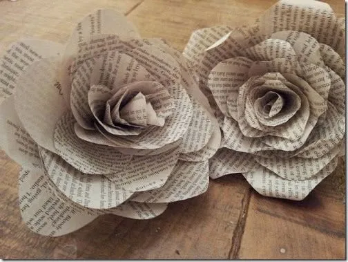 tutos: Lazos, moños y flores hechas de papel de periódico