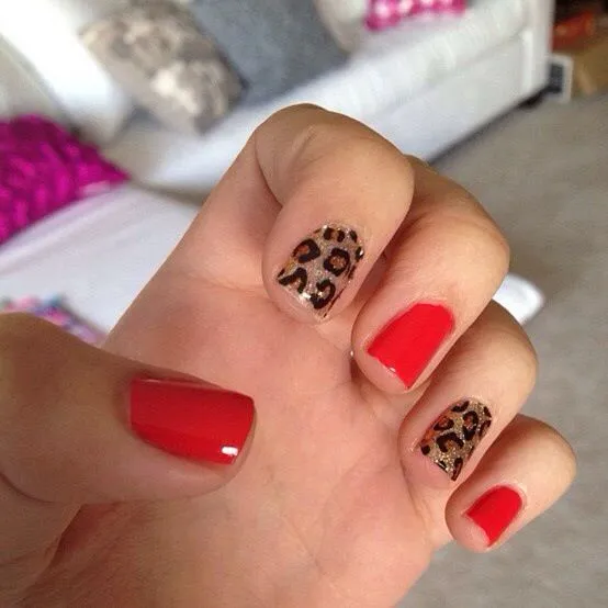 Uñas rojas de leopardo | Nails | Pinterest | Leopardos, Rojo y Amor