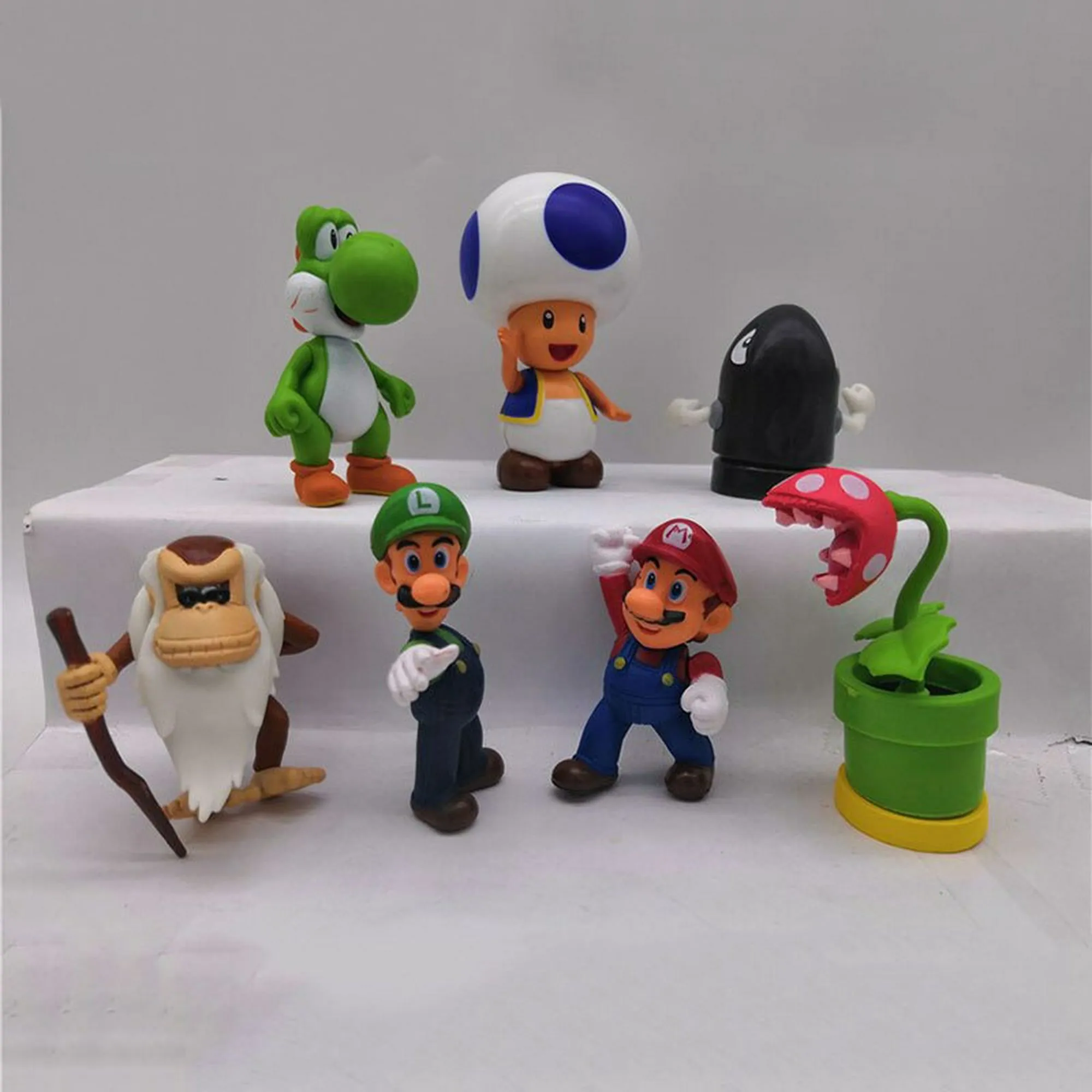 7 unids/set Super Mario Bros figuras de acción muñecas de dibujos animados  Luigi Yoshi sapo decoraci zhangmengya LED | Walmart en línea