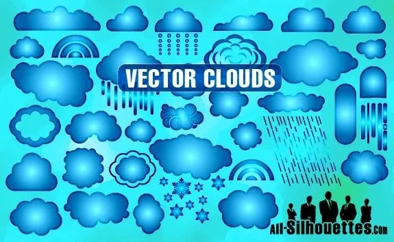 Vector de las nubes Siluetas vectoriales - vectores gratis para su ...