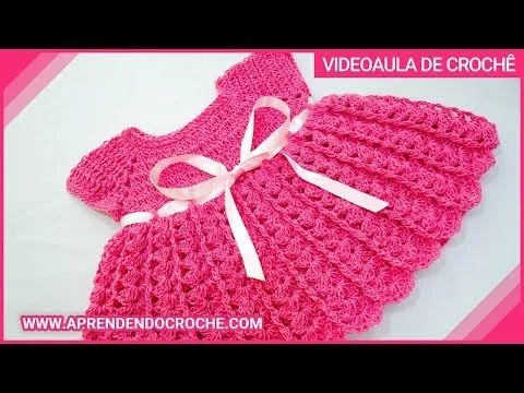 Vestido de Croche para Bebê Princesinha - Aprendendo Crochê - YouTube