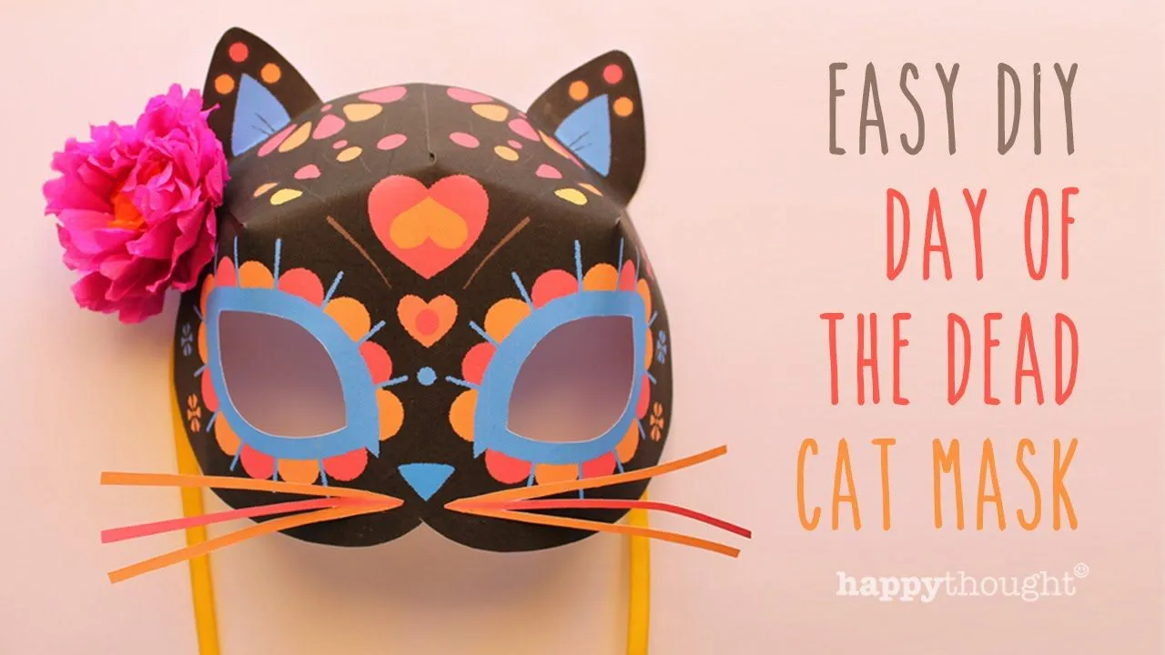 Video: Máscara de gato para el Día de los Muertos • Happythought