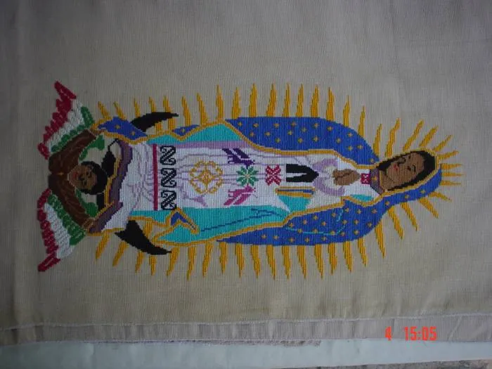 Virgen de Guadalupe en punto de cruz - Imagui