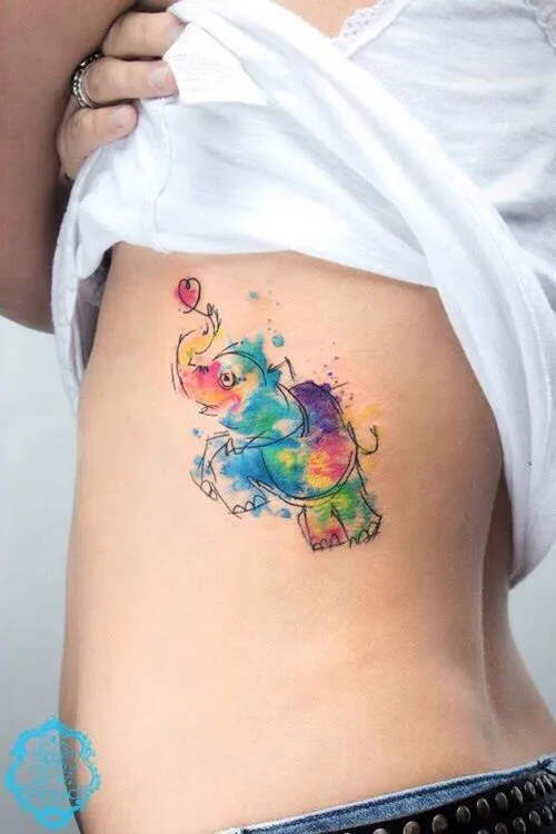 I want a tattoo like this with the water colors splashed in the ...