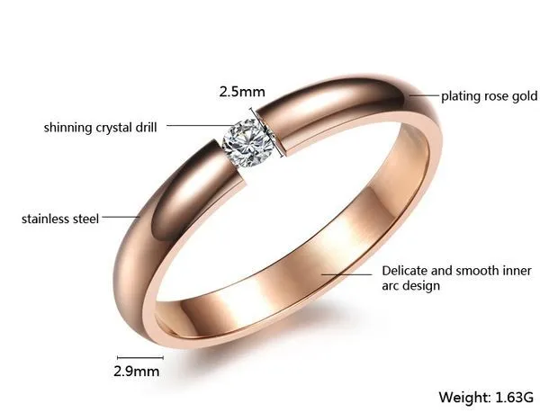 Wholesale Chapado en Oro rosa anillo de bodas anillo de compromiso ...