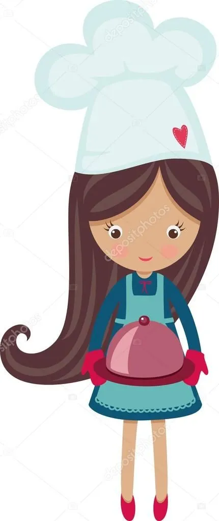 Little chef girl with hot plate — Stock Vector © Natalie-art #14235311