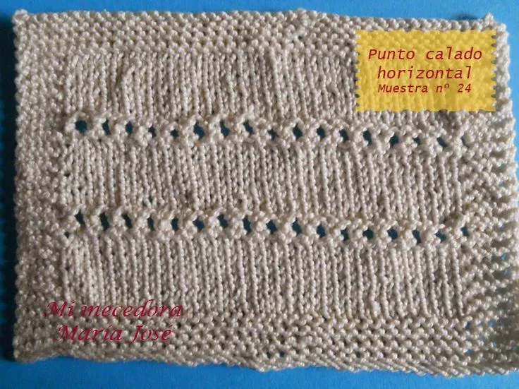 0024.- Punto calado horizontal | Tricot / Punto dos agujas | Pinterest