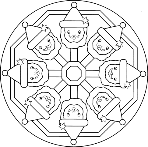 MANDALAS DE NAVIDAD PARA COLOREAR. ADORNOS DE NAVIDAD