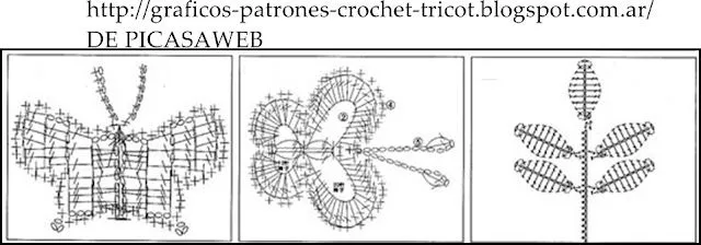 PATRONES - CROCHET - GANCHILLO - GRAFICOS: MARIPOSAS TEJIDAS A ...