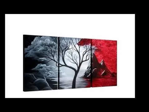 Novedosos cuadros modernos. Tripticos - YouTube