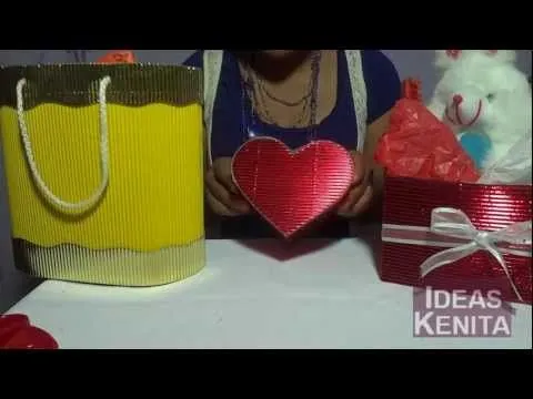 Caja para regalos de papel corrugado paso a paso - YouTube
