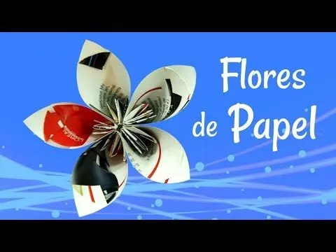 Flor hecha de papel periodico - Imagui