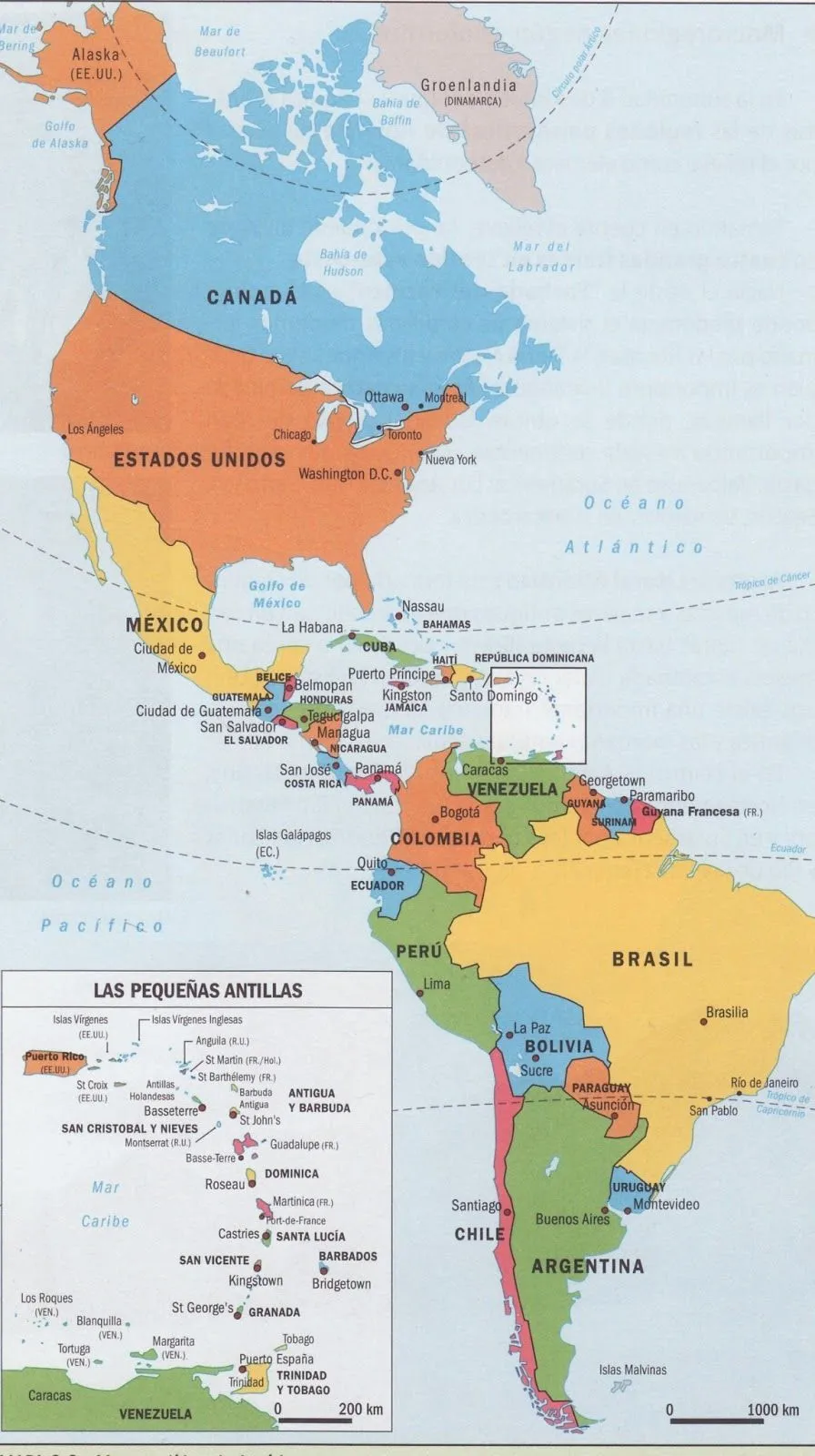 1) Continente americano: límites,costas y países | Ximena Sosa ...