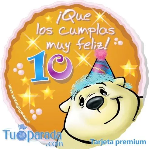 10 Años. Cumpleaños Edad, ver tarjetas, postales virtuales