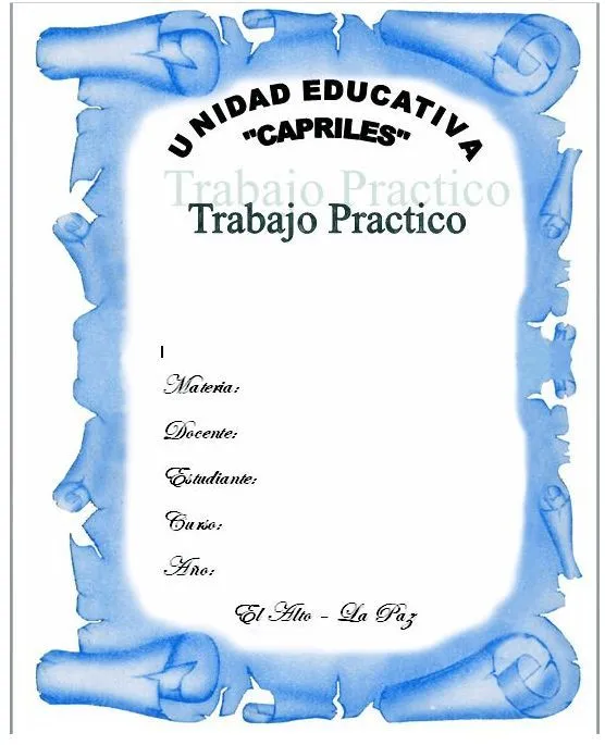 10 Carátulas para cuadernos en pergaminos (1) | Modelos de caratulas, Caratulas para trabajos, Marcos para caratulas