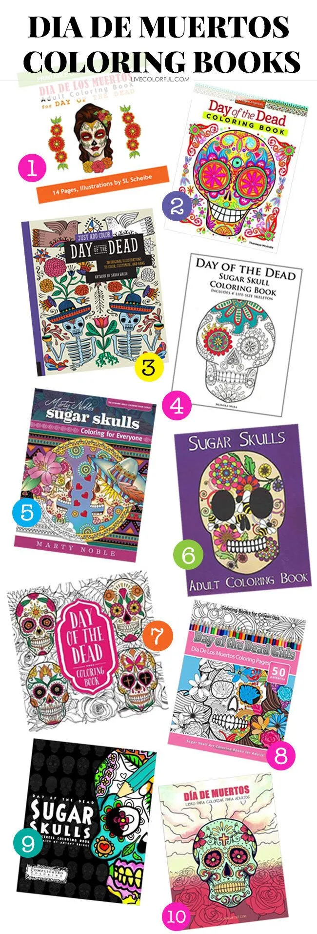 10 Increíbles Libros para Colorear del Día de Muertos — Live Colorful