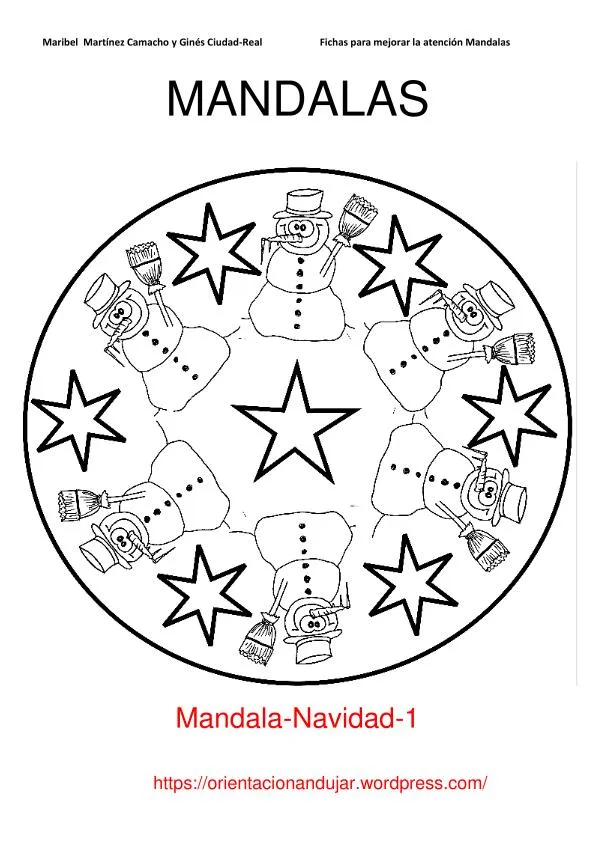 10 Mandalas Navideñas. Para colorear y trabajar la atención ...