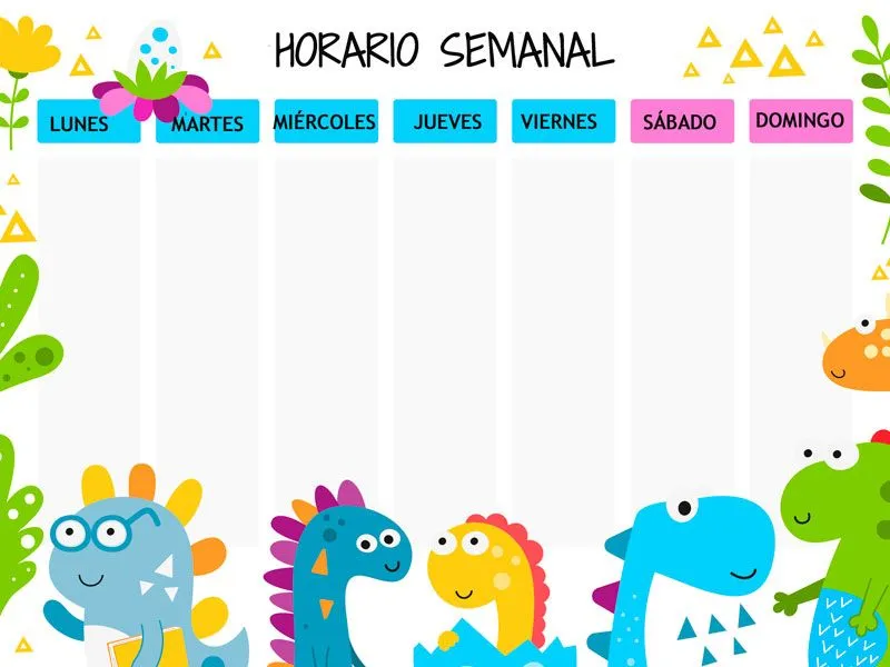 10 originales horarios semanales infantiles para imprimir y organizar las  tareas