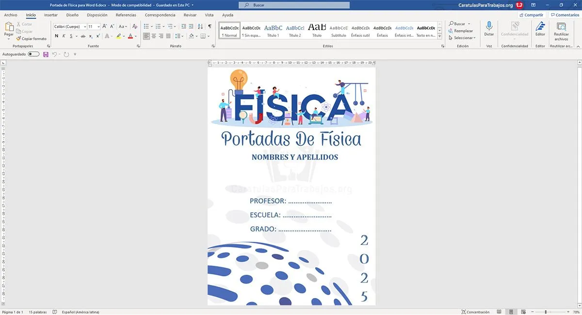 ᐉ 10 Portadas de Física para Cuadernos o Word ✔️