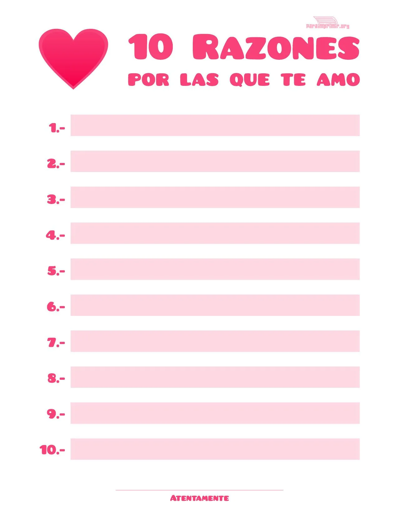 10 razones por que te amo