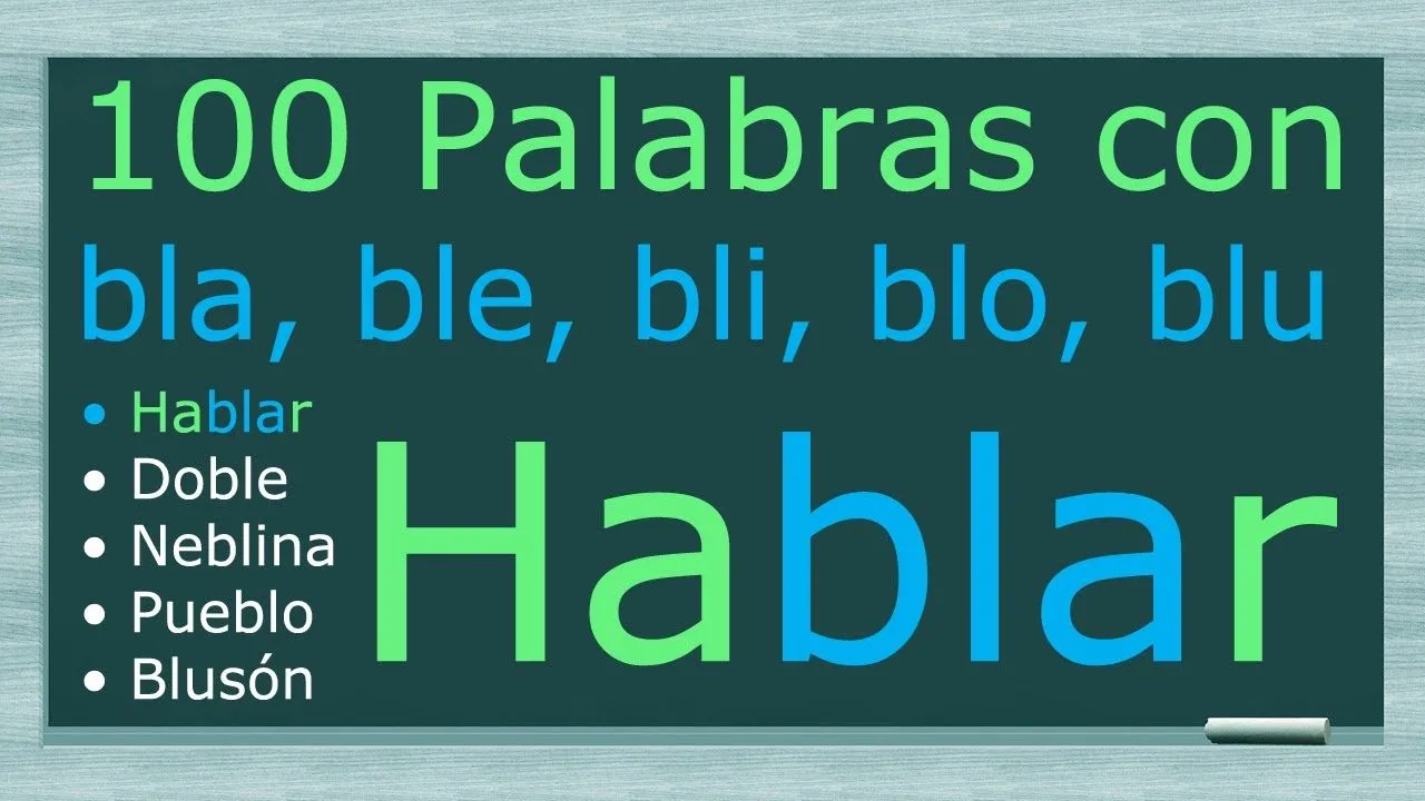 100 Palabras con bla, ble, bli, blo, blu - YouTube