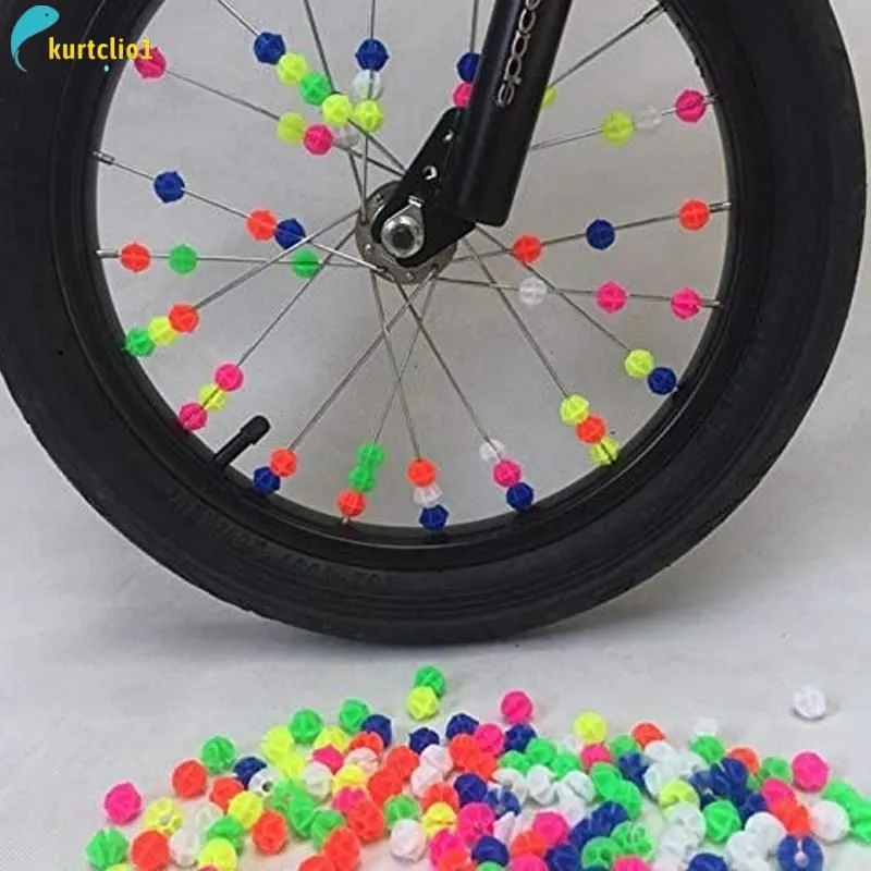108Pcs Bicicleta Redonda Decorativa Cuentas De Colores Radios Decoraciones De Plástico Cilp Spoke Beads | Shopee México