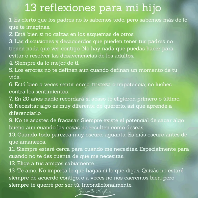 13 reflexiones para mi hijo - Hispana Global