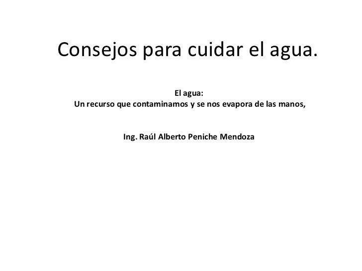 13 REGLAS CIUDADANAS PARA CUIDAR EL AGUA