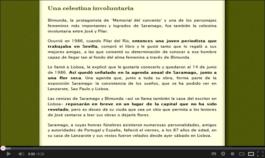 138. Al conocer la historia de amor de José Saramago, experimenté ...