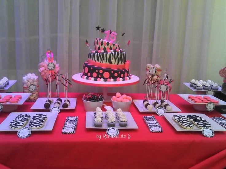 15 años Candy Bar Party Fucsia y Cebra | Dessert Table II | Pinterest