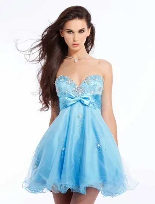 Vestido de 15 años azul claro - Imagui