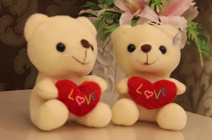 15 CM nueva bodega corazón oso teddy Bear juguete de felpa grab ...