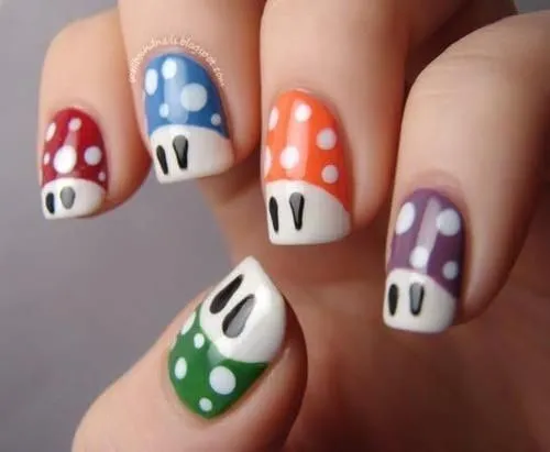 15 Fotos de uñas pintadas de Mario Bross #mariobross #nails | Uñas ...