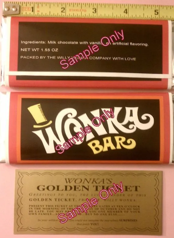 155 onzas Willy Wonka chocolate envoltorio & golden por Wonkamania