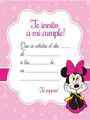 17 mejores ideas sobre Invitaciones De Minnie en Pinterest ...