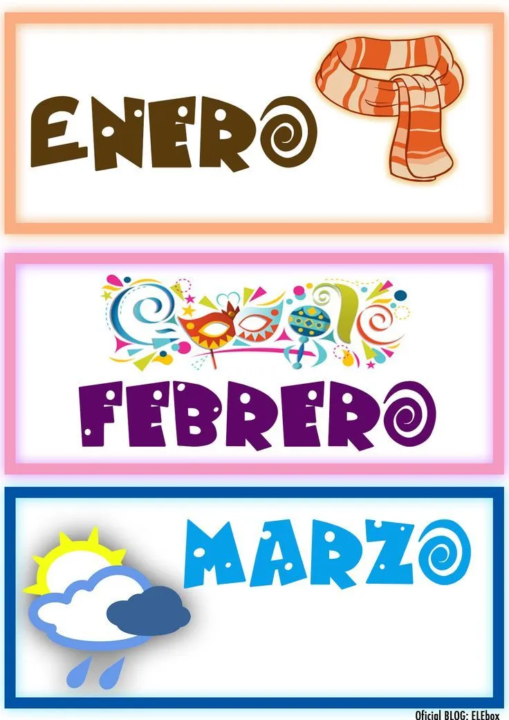 17 mejores ideas sobre Meses Del Año en Pinterest | Meses en ...