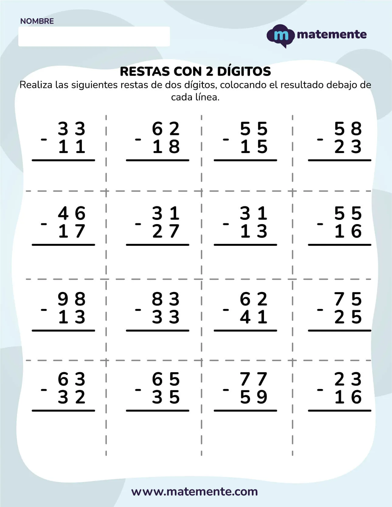 18 Actividades de restas para primer grado ¡PDF!