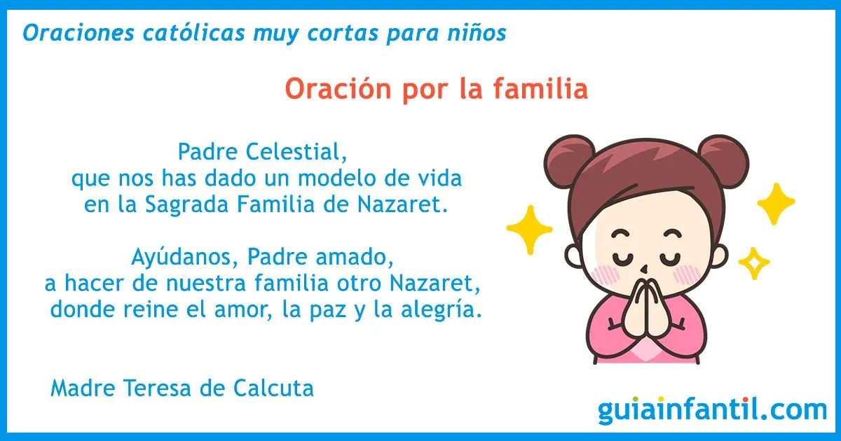 19 oraciones católicas muy cortas para memorizar y rezar con los niños