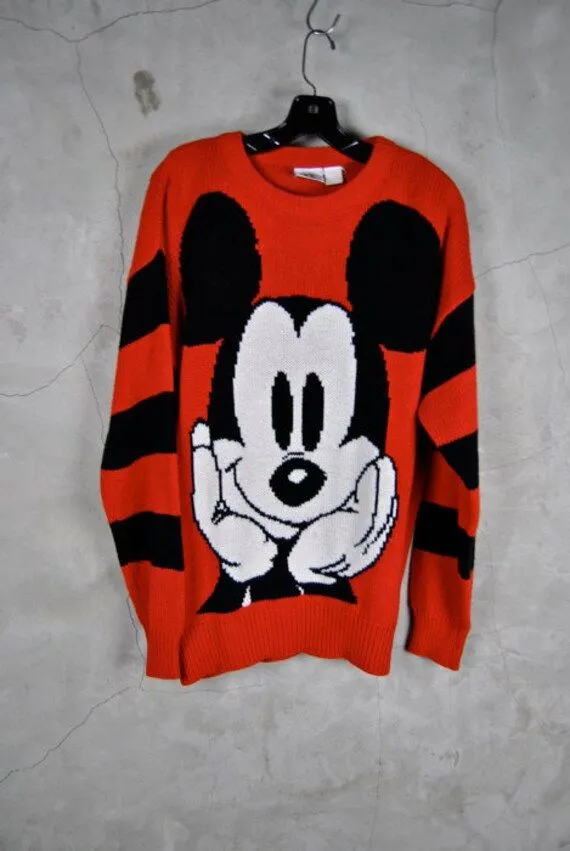 1980's MICKEY MOUSE sweater dress oversize by youngandukraine