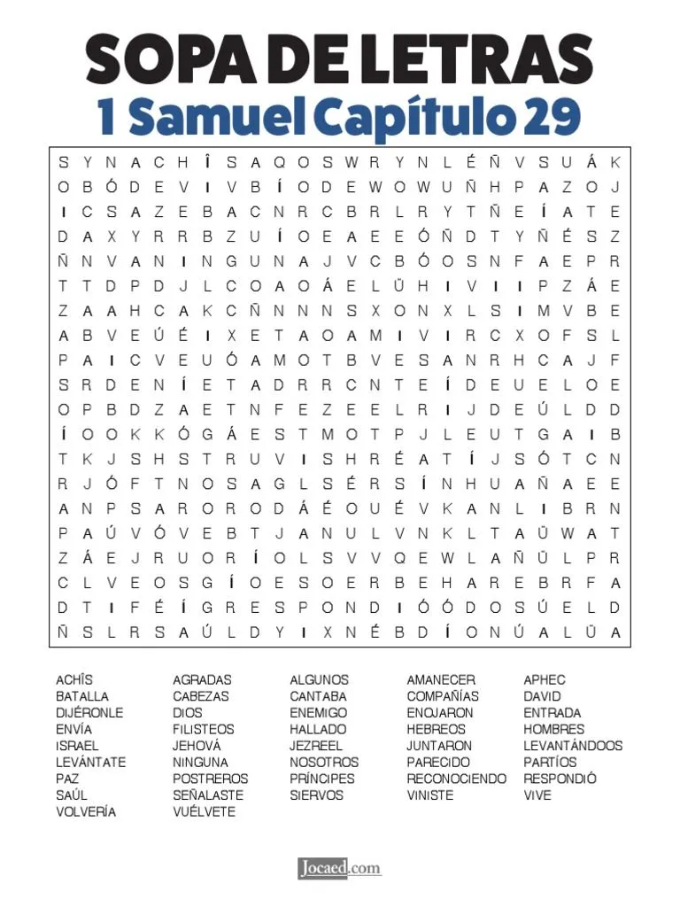 1samuel 29 Sopa de Letras | PDF