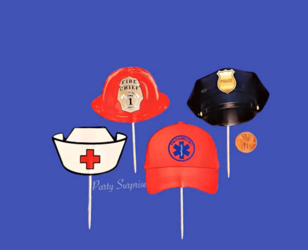 1st Responder Cupcake Toppers Policía Bombero Enfermera - Etsy México